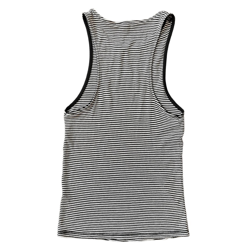 Aeropostale black/white striped ribbed high neck tank top size small - Picture 5 of 6